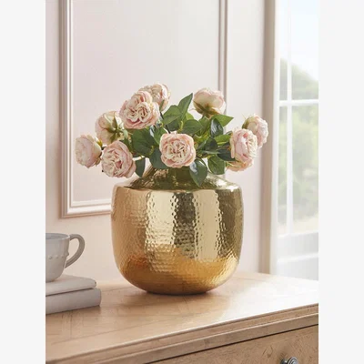 Cox and Cox Hammered Brass Vase