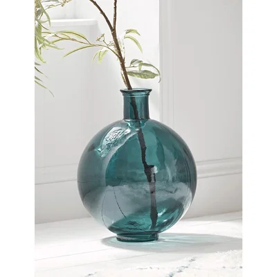 Cox and Cox NEW Rounded Blue Bottle Vase