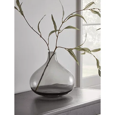 Cox and Cox Grey Glass Tapered Vase