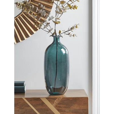 Cox and Cox NEW Blue Glass Bottle Vase