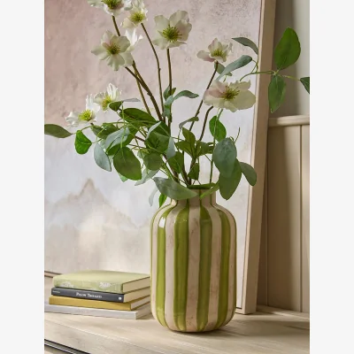 Cox and Cox Striped Terracotta Vase