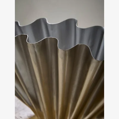 Cox and Cox Statement Fluted Display Vase - Steel Finish