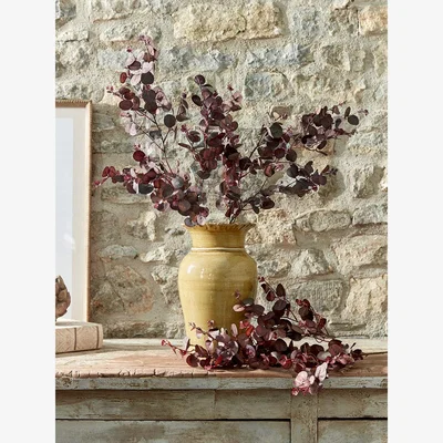 Cox and Cox Three Large Faux Eucalyptus Sprays - Burgundy