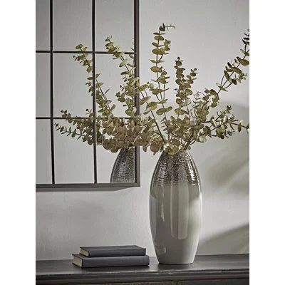 Cox and Cox Dipped Grey Glazed Vase
