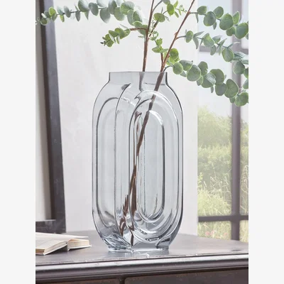 Cox and Cox Smoked Abstract Vase