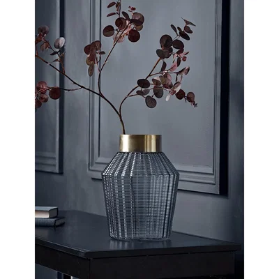 Cox and Cox Gold Rim Textured Glass Vase