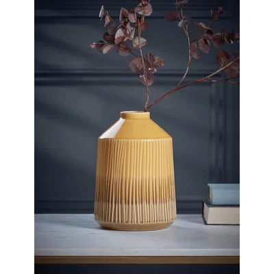 Cox and Cox Ribbed Mustard Vase