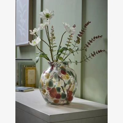 Cox and Cox Handpainted Glass Petal Vase