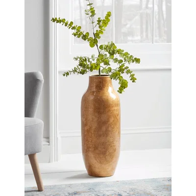 Cox and Cox NEW Tall Antique Gold Bottle Vase