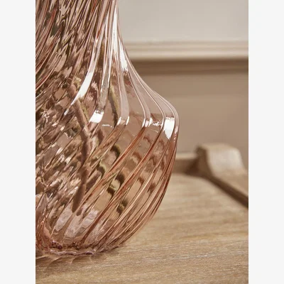 Cox and Cox Spiral Glass Vase - Blush