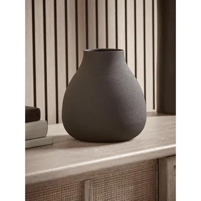 Cox and Cox Black Rounded Metal Vase