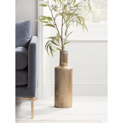 Cox and Cox NEW Hammered Gold Bottle Vase