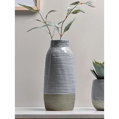 Cox and Cox Dipped Textured Vase - Blue