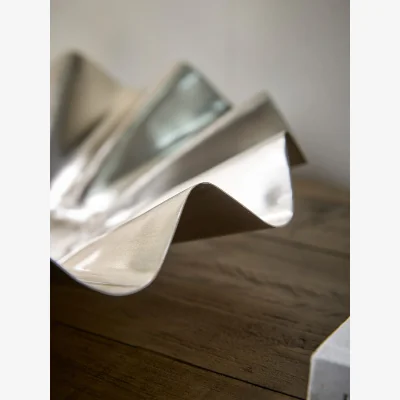 Cox and Cox Statement Fluted Bowl - Steel Finish