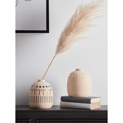 Cox and Cox Two Resist Glaze Bud Vases