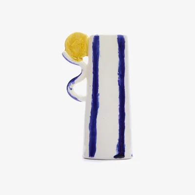 The Conran Shop Exclusive Itij Vase in Off White & Blue Stripe
