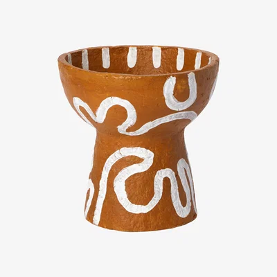 The Conran Shop Squiggle Mbabane Bowl in Ochre & White By The Conran Shop