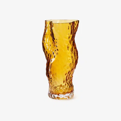 The Conran Shop Medium Ostrea Rock Glass Vase in Amber