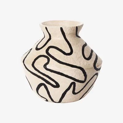 The Conran Shop Squiggle Vase in Cream & Black By The Conran Shop