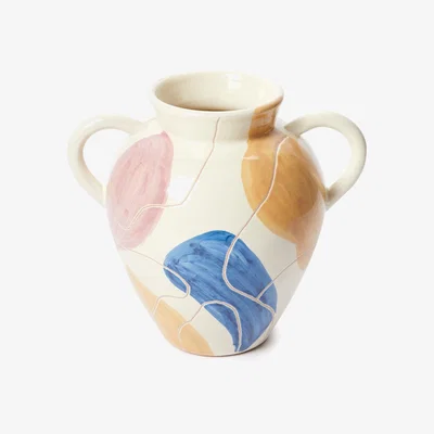 The Conran Shop Wide Block Sgraffito Vase By The Conran Shop