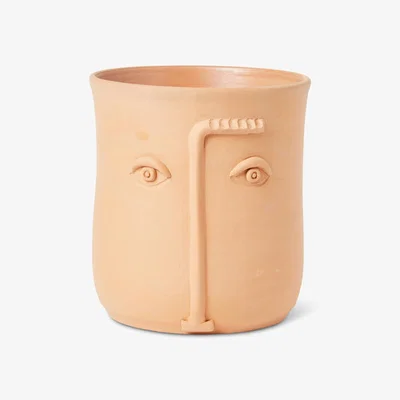 The Conran Shop Face Vase in Terracotta By The Conran Shop