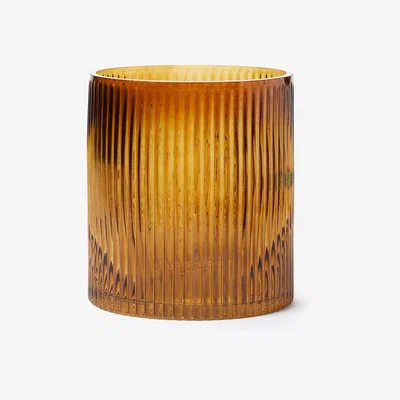 The Conran Shop Small Ribbed Vase in Amber By The Conran Shop