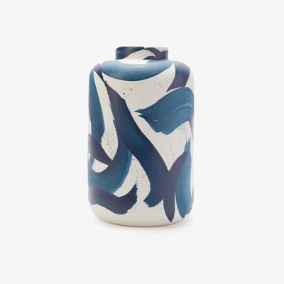 The Conran Shop Large Chequerboard Vase in Green By The Conran Shop