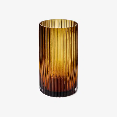 The Conran Shop Large Ribbed Vase in Amber By The Conran Shop