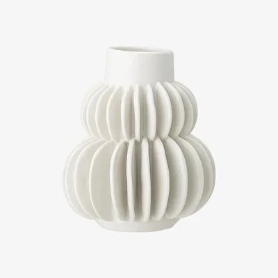 Cult Furniture Ischia Ridged Ceramic Vase, White