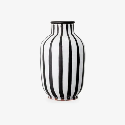 Cult Furniture Athena Terracotta Vase, White & Black