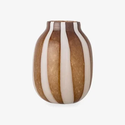 Cult Furniture Rubie Glass Vase, Brown Stripes
