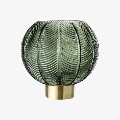Cult Furniture Florence Round Glass Vase, Green