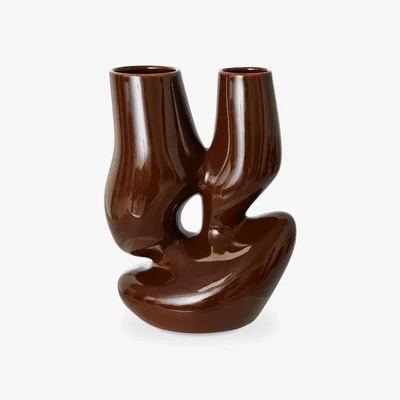 Cult Furniture HKliving Ceramic Vase Organic Espresso L