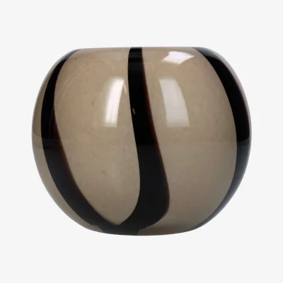 Casa by JJ Rounded Striped Two Toned Brown Vase