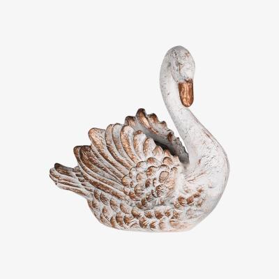 Casa by JJ Swan Lake: Distressed White & Gold Vase