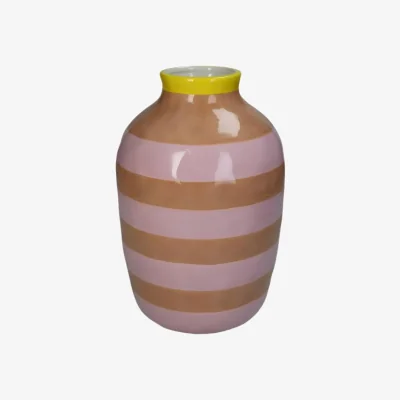 Casa by JJ Earn Your Stripes Clay and Pink Vase