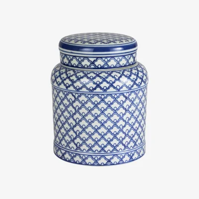 Casa by JJ Eleanor Cobalt Trellis Canister - Small
