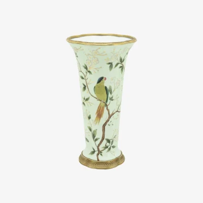 Casa by JJ Aurora Regency Style Songbird Porcelain and Metal Vase
