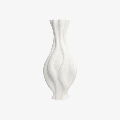 Casa by JJ Emilie Tall White Twisted Ceramic Vase