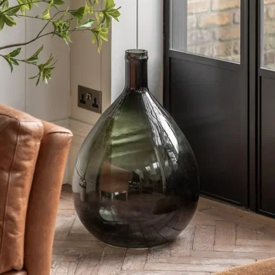Dunelm Cedar & Sage Rueda Giant Glass Bottle Vase
