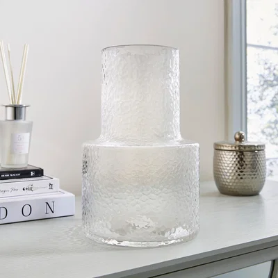 Dunelm Glass Vase Bubble 25cm White