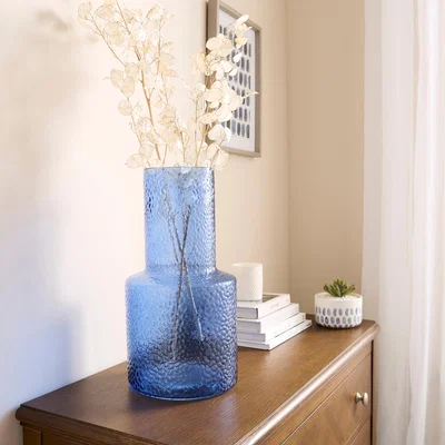Dunelm Glass Floor Vase Blue