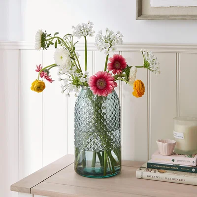 Dunelm Lilypad Recycled Glass Vase 45cm Green