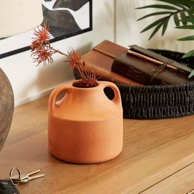 Dunelm Ceramic Vase Terracotta 12cm Terracotta