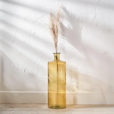 Dunelm Tall Recycled Glass Bottle Vase Amber