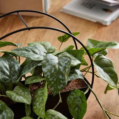 Dunelm Artificial Trailing Plant in Round Metal Vase
