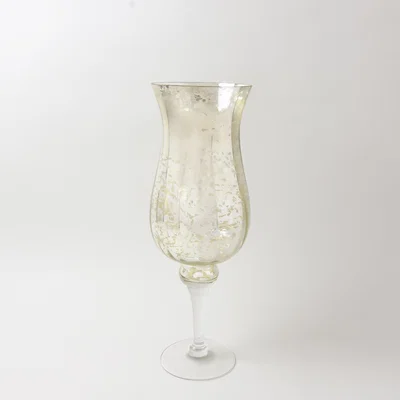 Dunelm New Naturals Mottled Glass Hurricane Vase Gold