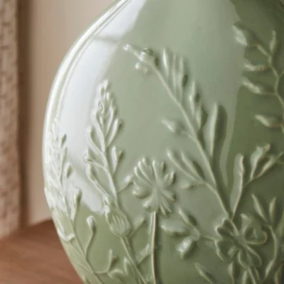 Dunelm Embossed Floral Ceramic Vase