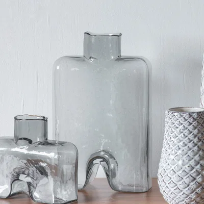 Dunelm Large Melody Bottle Grey Vase Grey