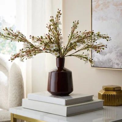 Dunelm Gloss Brown High Necked Bottle Vase